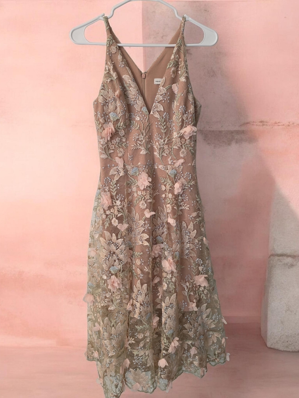 Embroidered Fit & Flare Dress By Dress The Population - Picture 7 of 12